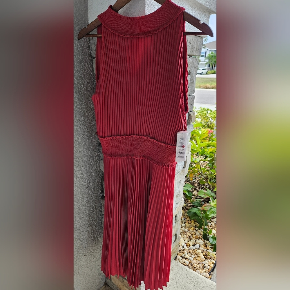 NWT Nanette Lepore Pleated and Smocked Midi Dress